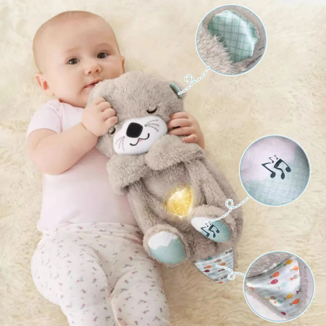 Ademende Otter Baby Knuffel Plush Speelgoed